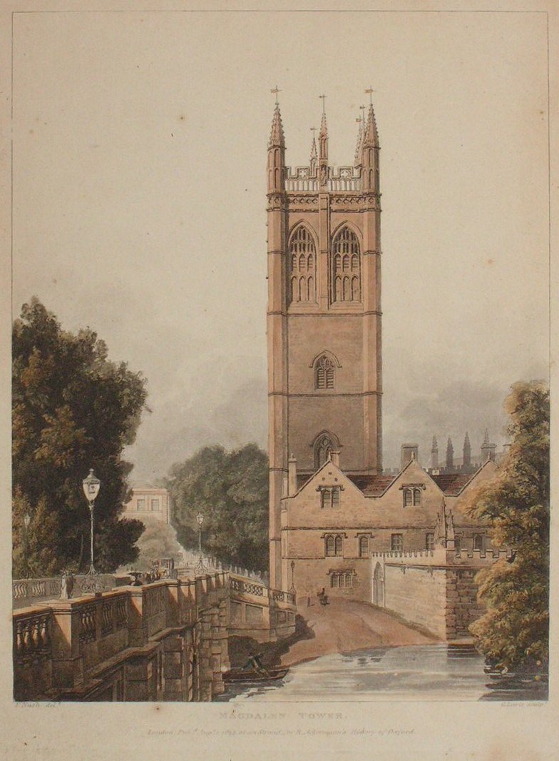 Aquatint - Magdalen Tower - Lewis